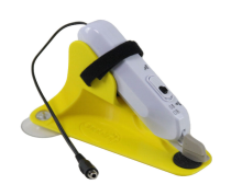 electric scissors in a yellow base